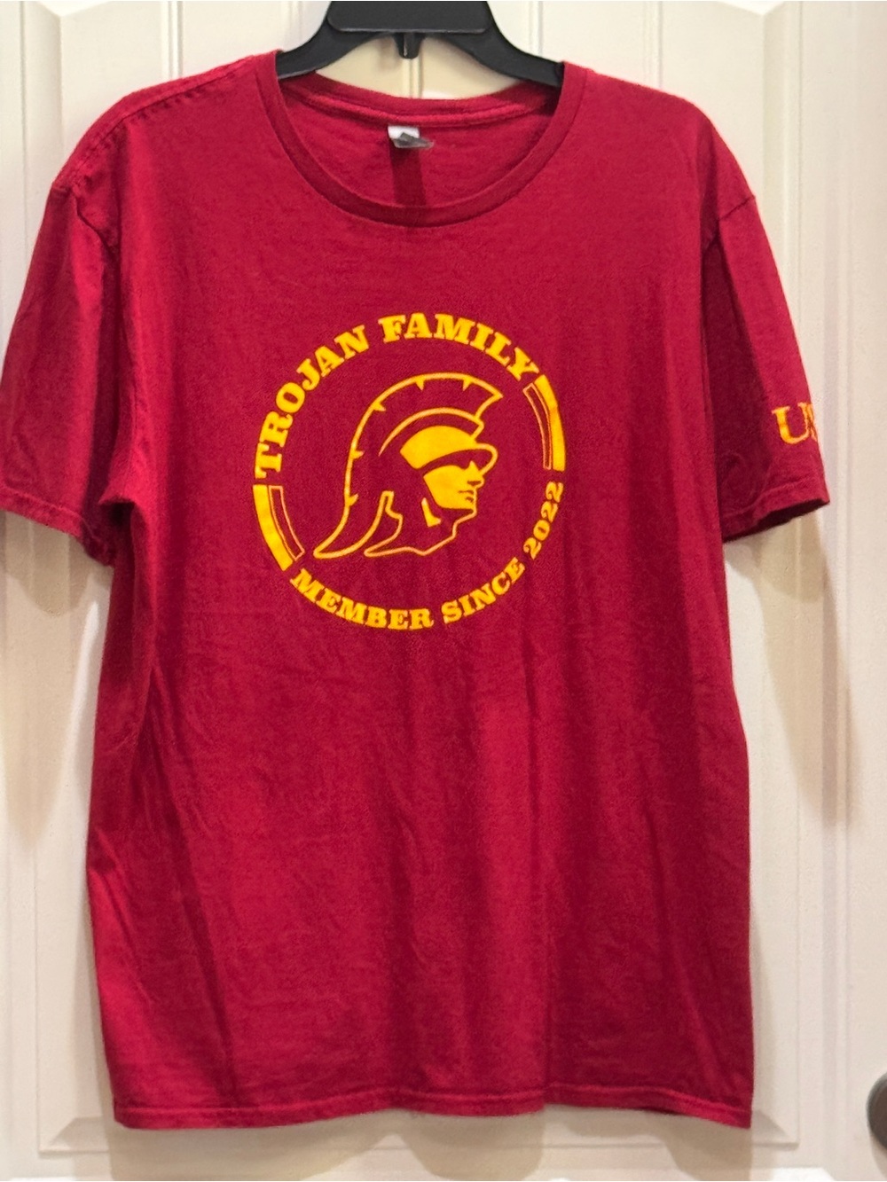 Trojan USC Red T-Shirt with Black Tag Detail